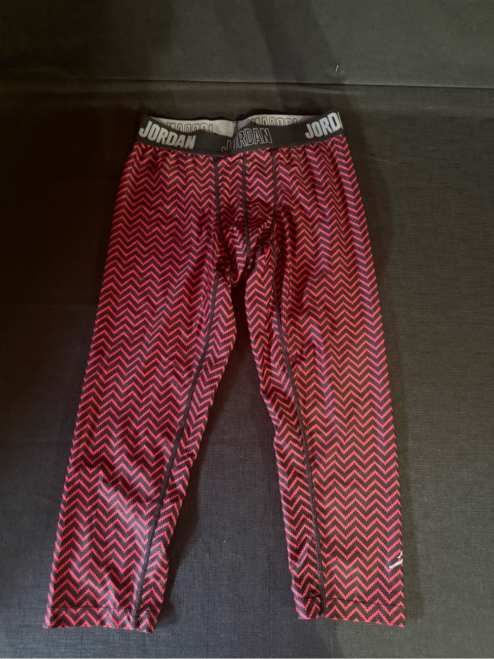 Jordan Red and Black Chevron Kids Leggings